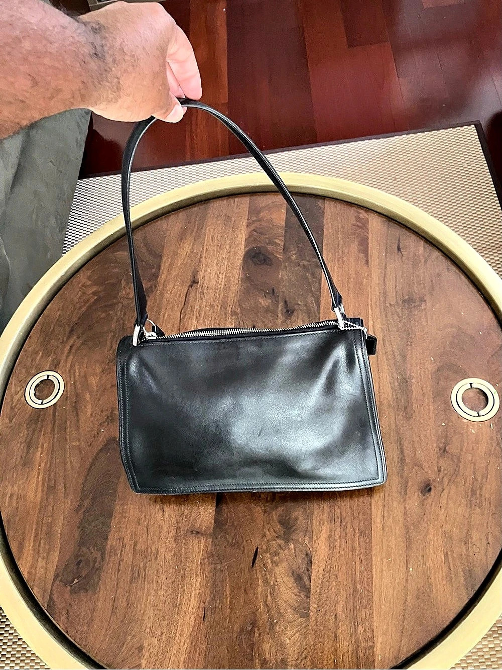 Vintage Coach Black Leather Shoulder Bag 6145